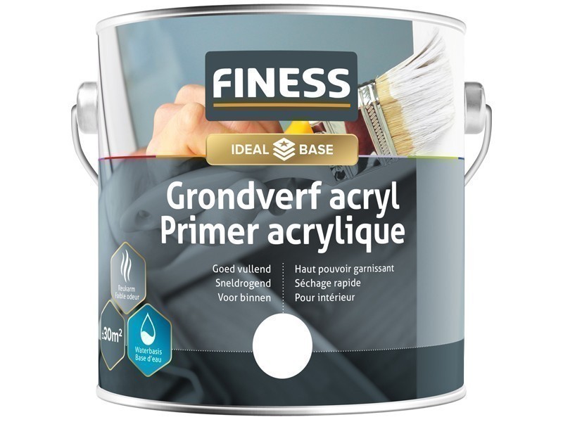 Finess Grondverf Acryl 2,5L. Wit