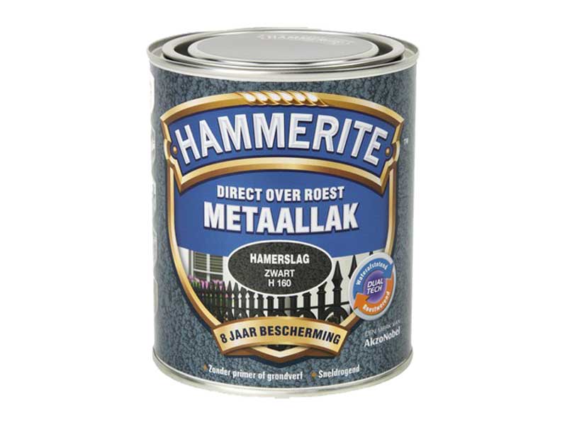Hammerite metaallak hamerslag zwart 0.75L