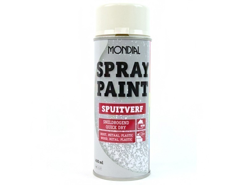 Mondial Spraypaint 400 ml. RAL 9010 Hoogglans