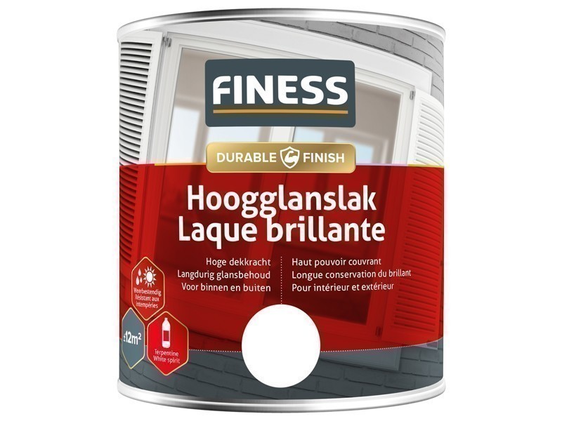 Finess Hoogglanslak 0,75L. 1431 Signaal rood