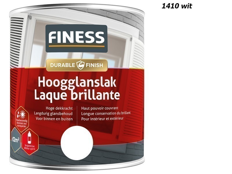 Finess Hoogglanslak 0,75L. 1410 Wit