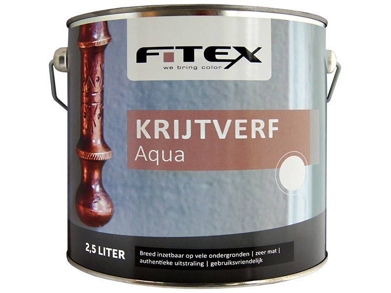 Fitex Krijtverf Aqua 2,5L Wit.