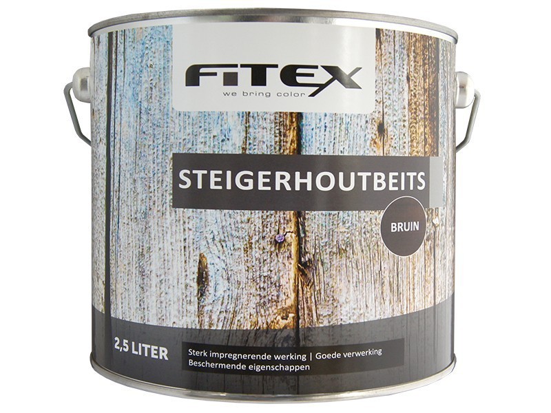 Fitex Steigerhoutbeits 2,5L Bruin.
