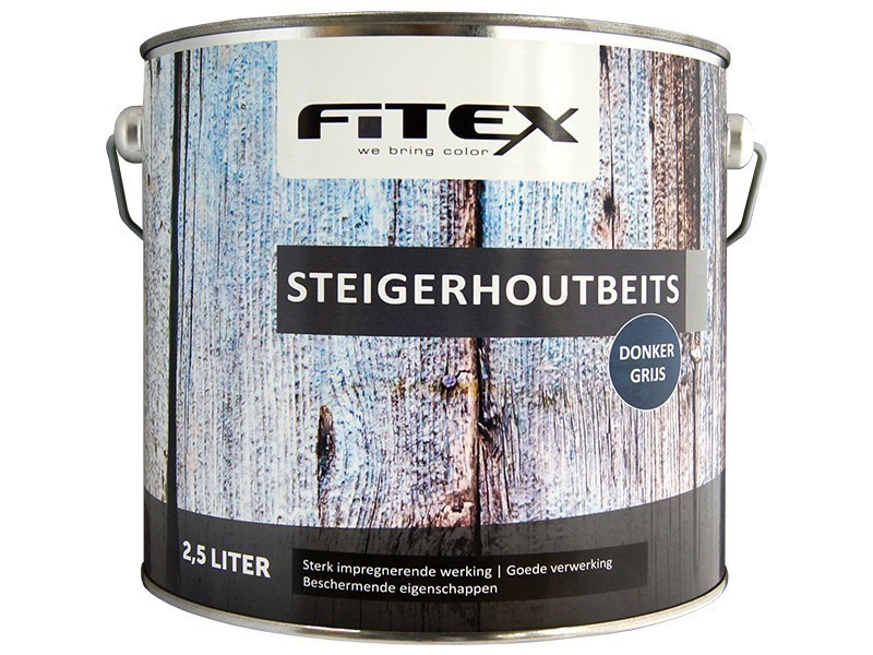 Fitex Steigerhoutbeits 2,5L Donker grijs.