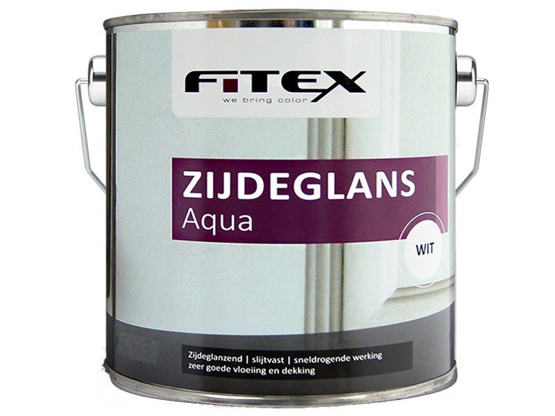 Fitex Zijdeglans Lak Aqua 2,5L Wit.