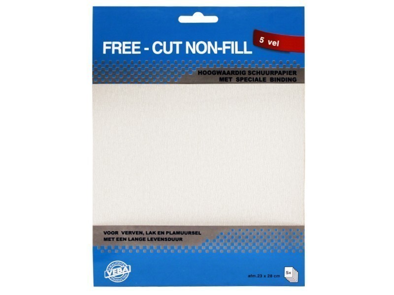 Schuurpapier Free-cut 5 vel middel Veba
