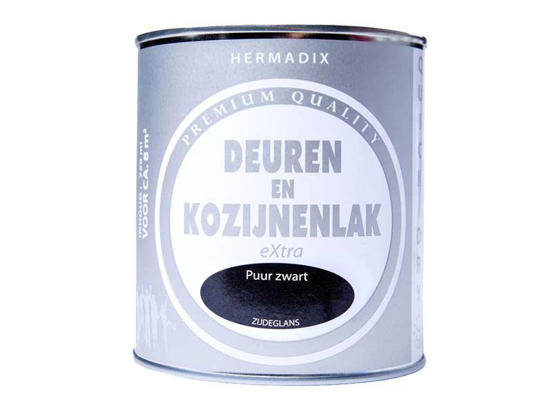 Hermadix Deuren en Kozijnenlak Puur Zwart 0,75L