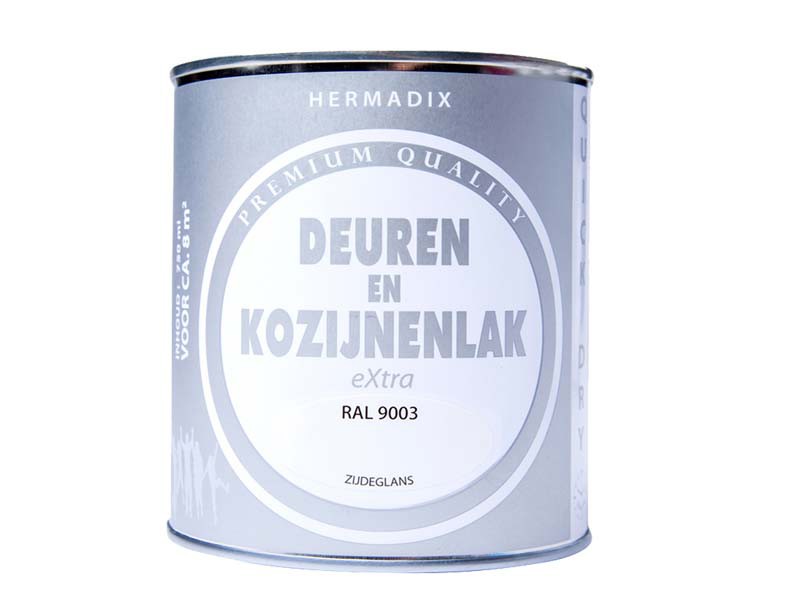 Hermadix Deuren en Kozijnenlak Ral 9003 0,75L