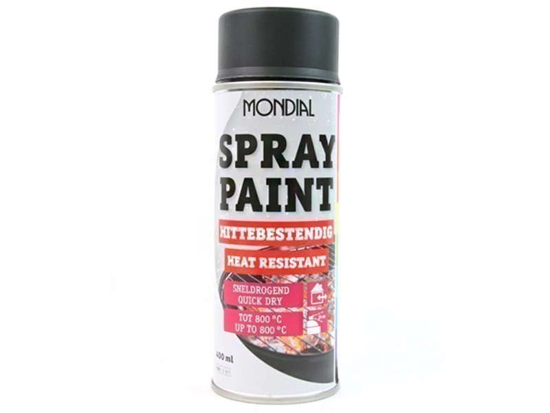 Mondial Spraypaint 400 ml. hittebestendig zwart