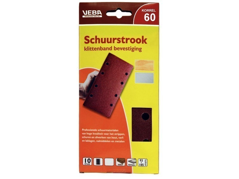 Veba Schuurstrook 93x185mm korrel 60 10 stuks