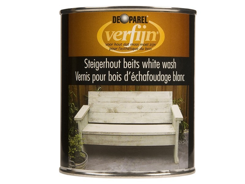 De Parel Verfijn Steigerhoutbeits White Wash 0,75L