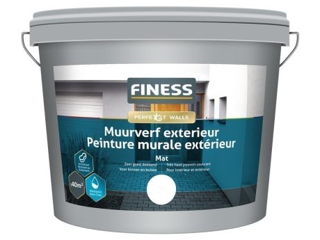 Finess Muurverf Mat Exterieur 5L. Lichte kleuren