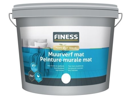 Finess Muurverf Mat 10L. Lichte kleuren